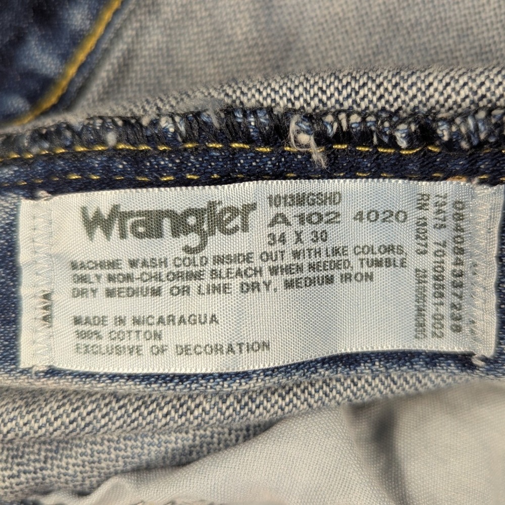 Wrangler George Strait Collection Mens Blue Jeans Size 34 1013MGSHD Straight Leg - Picture 7 of 8